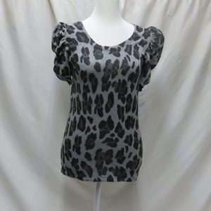 Style & Co. Women's Short Sleeve Animal Print Top